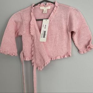Little Peanut pink Wrap sweater